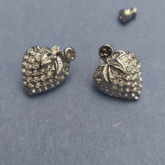 Gucci Silver Tone Strawberry Earrings - Picture 3 of 4